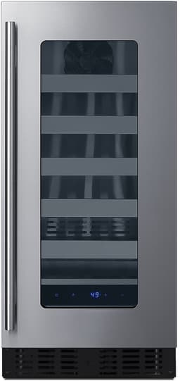 Summit Appliance Single Zone 14.75'' 18 Bottle Wine Refrigerator With Reversible Door | Fridge.com