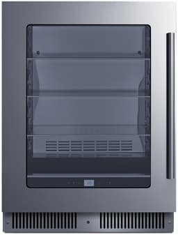 Summit 24” Beverage Center, 4.73 cu.ft., Capacity, Stainless Steel & Glass - CL24BV1LHD (Left Handed Door Swing) | Fridge.com