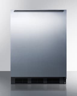 Summit Appliance FF63BKSSHH 24 Inch Wide All-Refrigerator - Stainless Steel Door; Automatic Defrost; Adjustable Thermostat; CARB Compliant; RHD (Right-Hand Door Swing) | Fridge.com