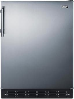 Summit 24" Refrigerator-Freezer, Peak24 Undercounter Fridge, 5.0 cu.ft. Capacity, Stainless Steel/Black- CT66BK2SS | Fridge.com