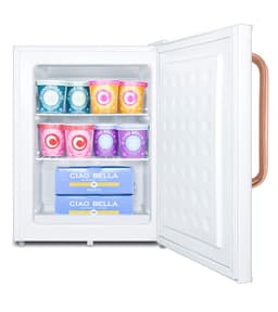Summit Appliance FS30LTBC Compact All-Freezer for Medical/General Purpose Use with Pure Copper Handle, Manual Defrost, Flat Door Liner, Removable Shelves, Lock and Adjustable Thermostat | Fridge.com
