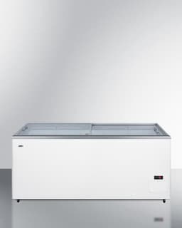 Summit NOVA53 61"" Ice Cream Freezer with Hammered Aluminum Interior 16.6 cu. ft. Capacity Sliding Glass Lid and Defrost Drain in White | Fridge.com