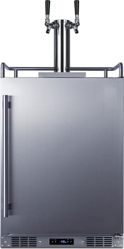 Summit Appliance SBC682CFTWIN 24" Wide Built-In Cold Brew Coffee Kegerator; 5.6 cu.ft. Capacity; Weatherproof Design; Dual Tap System; Automatic Defrost; Digital Thermostat; 4 Casters; Tap Cool System | Fridge.com