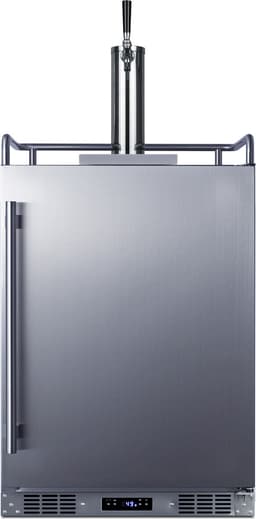 Summit Appliance SBC683OS 24" Wide Built-in Outdoor Beer Kegerator, 5.6 cu.ft Interior, Weatherproof, Automatic Defrost, Digital Thermostat, Tap Cool System, Adjustable Shelves, 4 Casters | Fridge.com