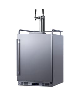 Summit 24" Outdoor Beer & Coffee Kegerator, Dual Tap, Weatherproof, Beer and Coffee Dispenser, Stainless Steel- SBC683OSTWINCFB | Fridge.com