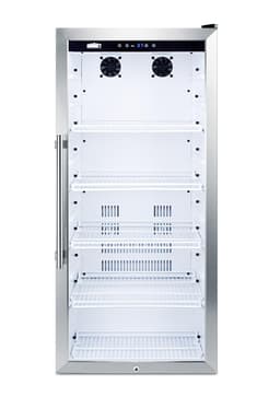 Summit 22" Full Size Beverage Cooler Refrigerator with Reversible Glass Door | Commercial Display Fridge for Wine Soda | 9.0 Cu Ft, (5) Adjustable Shelves, 21.25"W x 22.5"D x 48"H, White, 115V, NSF | Fridge.com