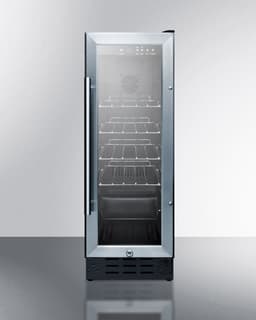 Summit 12” Beverage Center, 2.2 cu.ft. Capacity, Stainless Steel & Glass- SCR1225B | Fridge.com