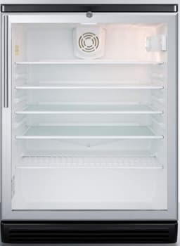 Summit Appliance SCR600BGLHV Commercially Listed 5.5 Cu.Ft. Counter Height Beverage Center with Glass Door, Auto Defrost, Digital Thermostat, Professional Thin Handle, Lock and Black Cabinet | Fridge.com