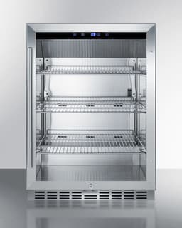 Summit 24” Beverage Center, Outdoor Beverage Refrigerator, 5.0 cu.ft. Capacity, Stainless Steel & Glass- SCR611GLOS | Fridge.com