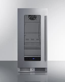 Summit 15” Built-In Beverage Center, Shallow 18” Depth Refrigerator, Commercial Approved, Stainless Steel - SDHG1533LHD (Left Handed Door Swing) | Fridge.com