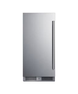 Summit 15” Refrigerator, 1.8 cu.ft. Capacity, Built-in Refrigerator Undercounter, Shallow 18” Depth, Stainless Steel- SDHR1534LHD (Left Handed Door Swing) | Fridge.com