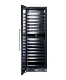 Summit 24"Wine Cellar, 98 Bottle, Shallow Depth, Dual Zone Winecellar, Stainless Steel- SDHWC98LHD | Fridge.com