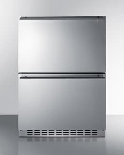Summit 24” Two Drawer Refrigerator Freezer, 3.9 cu.ft. Capacity, Stainless Steel, Panel Ready Capable*- SPRF34D (*Panels not included) | Fridge.com