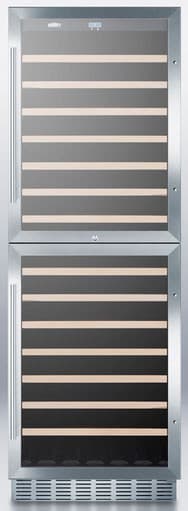 Summit Appliance Dual Zone 23.63'' 118 Bottle Wine Refrigerator With Reversible Door | Fridge.com