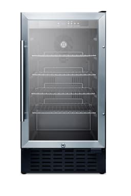 Summit 18" Wide Built-in Beverage Cooler with Glass Door -Stainless | Fridge.com