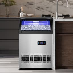 145 lbs/Day Freestanding Built-In Ice Maker, 56 lb Storage, 50-Piece Gourmet Ice Tray, Spray Ice Making | Fridge.com