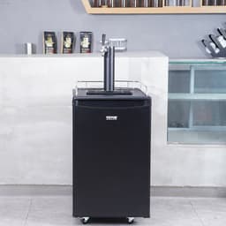 VEVOR 5.3 Cubic Feet Black Single Tap Freestanding Kegerator With | Fridge.com