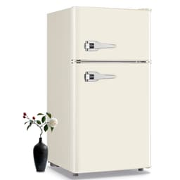 3.5 cu.ft Mini Fridge 2 Door Compact Refrigerator With Freezer, Small Retro Refrigerator With 7 Adjustable Temperature Control, 2 Removable Glass Shel | Fridge.com