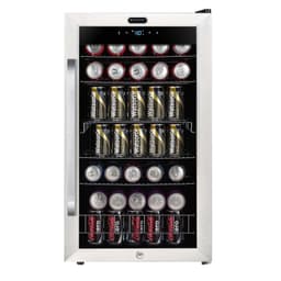 Whynter Beverage Refrigerator with Double-Layer Glass Door, 136-Can 3.4 Cu. Ft. Drink Mini Fridge with Lock & Digital Control, BR-1211DS, Stainless Steel | Fridge.com