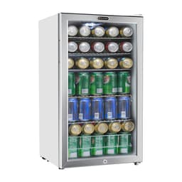 Whynter Beverage Refrigerator with Double-Layer Glass Door, 127-Can 3.1 Cu. Ft. Drink Mini Fridge with Lock, BR-128WS, Stainless Steel | Fridge.com