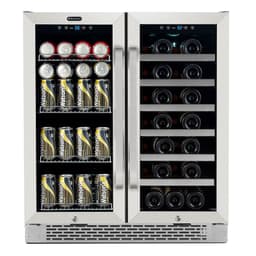 Whynter BWB-3388FDS 30″ Built-in French Door 33 Bottle Wine Refrigerator, 24" Wide Dual Zone, Stainless Steel | Fridge.com