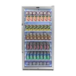 Whynter CBM-815WS Freestanding 8.1 cu. ft. Stainless Steel Merchandiser Superlit Door and Lock – White Commercial Beverage Refrigerator, Silver | Fridge.com
