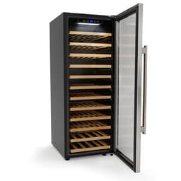 7 cu.ft. 80 Bottles Single Zone Freestanding Wine Cooler In Black With 12-Tier Wood Shelves | Fridge.com