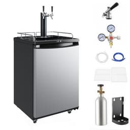 Press Twice Kegerator Refrigerator  163L 5.8 cu.ft Large Capacity Draft Beer Dispenser  Imitation Stainless Steel Door  Home Bar, Parties  Double | Fridge.com