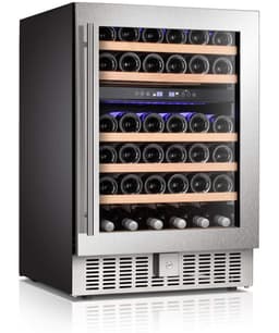 YUKOOL Dual Zone 23.43'' Freestanding 46 Bottle Wine Refrigerator | Fridge.com