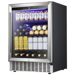YUKOOL 23.43'' W Built-In 149 Cans (12 oz.) Beverage Cooler With Wine Storage | Fridge.com