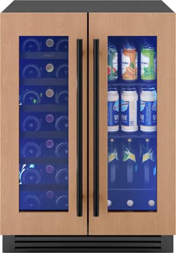 Zephyr - Presrv 24 in. 21-Bottle And 64-Can Convertible 5.2 cu ft. Dual Zone Panel Ready Wine And Beverage Cooler - Panel Ready + Glass | Fridge.com