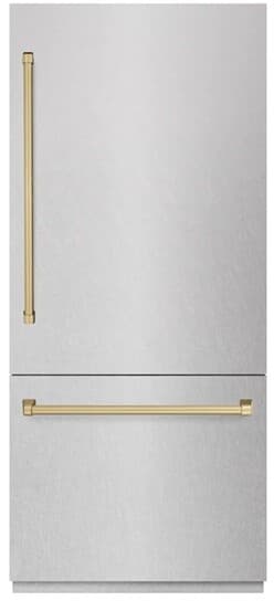 ZLINE 36 Inch Autograph 36" Built In Counter Depth Bottom Freezer Refrigerator GRBITZSN36CB | Fridge.com
