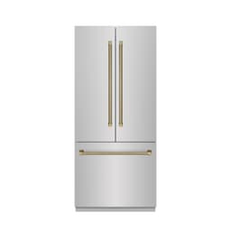 ZLINE Autograph 36 in. French Door Built-In Refrigerator W/ Gray Interior And Bronze Helix Handles | Fridge.com