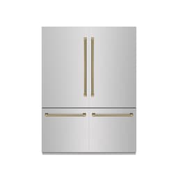 ZLINE Autograph 60 in. Built-In Refrigerator W/ Gray Interior And Polished Gold Helix Handles | Fridge.com