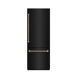ZLINE Autograph 30 in. 16.1 cu. ft. Built-In Bottom Freezer Refrigerator With Water Dispenser And Ice Maker In Black Stainless Steel With Graphite Gra | Fridge.com