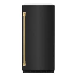 ZLINE Autograph 15 in. Touchstone Clear Cube Ice Maker With Black Steel Door & Gold Helix Handle | Fridge.com