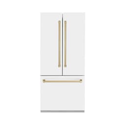 ZLINE Autograph Edition 36 in. 19.6 cu. ft. French Door Built-In Bottom Freezer Refrigerator With Water Dispenser And Ice Maker In White Matte | Fridge.com