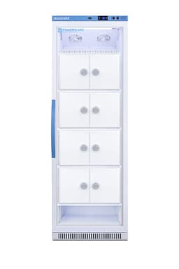 Summit Appliance ARG15PVLOCKER Pharma-Vac 15 Cu.Ft. Upright Glass Door Commercial Vaccine All-Refrigerator with Eight Interior Lockers, Acces Port, Lock and Silver-Ion Handle | Fridge.com