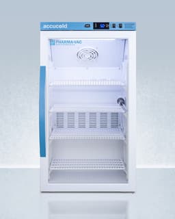 Summit Appliance ARG3PV Pharma-Vac Performance Series 3 Cu.Ft. Counter Height Commercial Vaccine All-Refrigerator with Glass Door, Automatic Defrost, Digital Thermostat and White Cabinet | Fridge.com