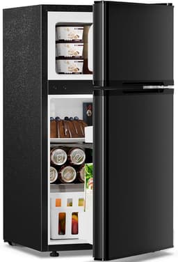 Antarctic Star 3.2 Cu.Ft,Mini Refrigerator with Freezer,Double Door Mini Fridge,Compact Refrigerator,Adjustable Thermostat,Mini Refrigerator for Bedroom/Office/Dorm/Kitchen(BLACK) | Fridge.com