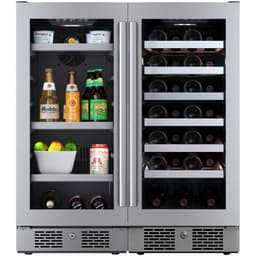 Avallon Dual Zone 30'' Freestanding 86 Bottle Wine & Beverage Refrigerator With French Doors | Fridge.com