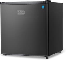 BLACK+DECKER 1.7 Cu. Ft. Compact Refrigerator, ENERGY STAR Certified, Single Door Mini Fridge with Chiller Compartment, Personal Fridge for Home or Dorm Room, R600a Refrigerant, BCRK17B, Black | Fridge.com