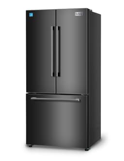 BLACK+DECKER 18 Cu. Ft. French Door Refrigerator with Built-in Ice Maker, Full Size Refrigerator with Bottom Mount Freezer Drawer, Frost Free, ENERGY STAR certified, BRF1800GIMB, Black | Fridge.com