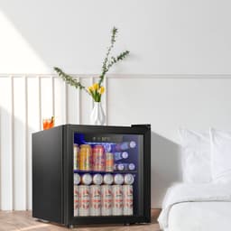 Cowsar 12 Bottle 48 Can Beverage Refrigerator,1.3 cu. ft. Mini Fridge Glass Door For Beer Soda Drinks Or Wine,Freestanding Beverage Fridge For Home | Fridge.com