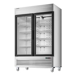 54" 47.5 cu. ft. Auto/Cycle Defrost 2-Glass Door Commercial Reach-In Display Upright Freezer - Stainless Steel | Fridge.com
