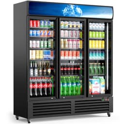56 cu ft Commercial Display Refrigerator, 3 Glass Door Upright Beverage Refrigerator Merchandiser With LED Light | Fridge.com