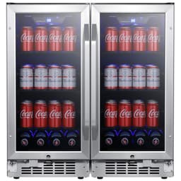 EdgeStar CBR902SGDUAL 30 Inch Wide 160 Can Built-In Side by Side Beverage Cooler with Blue LED Lighting | Fridge.com