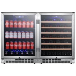 EdgeStar 47'' W 142 Cans (12 oz.) 5.3 Cubic Feet Beverage Cooler With Wine Storage And Reversible Glass Door | Fridge.com