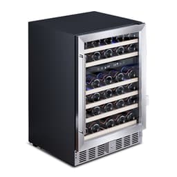 Electactic 24" Dual Zone Wine Fridge - 52 Bottle, 39-64F, Glass Door, Blue LED | Fridge.com
