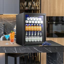 Electactic 1.7 cu.ft Glass Door Beverage Cooler, Holds 68 Cans, Adjustable Temperature (40-61F), Quiet Compressor & Metal Shelves, Digital Temperatur | Fridge.com